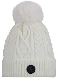 Peak Mountain Czapka "Montchat" w kolorze kremowym rozmiar: onesize. Brązowe czapki Peak Mountain, bez wzorów, ze splotem. Za 104,39 zł.