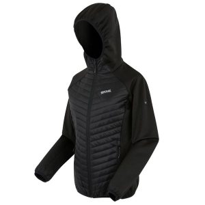 Kurtka damska hybrydowa Andreson. Czarne kurtki Regatta, bez wzorów, z puchu, bez kaptura. Za 229,99 zł.