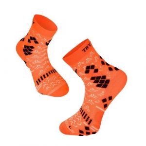 Skarpety uciskowe fluorescencyjne pomarańczowe. Brązowe skarpetki TRY TO FLY, bez wzorów. W wyprzedaży za 65,52 zł.
