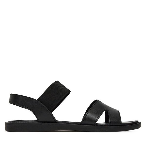 Sandały Lasocki. Czarne sandały Lasocki, bez wzorów, bez obcasa, na płaskiej podeszwie, bez zapięcia. Za 139,99 zł.