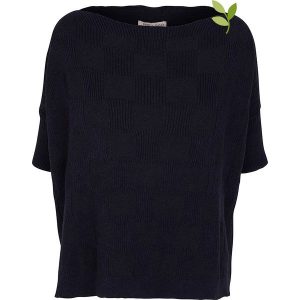 Sweter "Ada" w kolorze granatowym. Niebieskie swetry oversize marki Frieda Sand, z bawełny. W wyprzedaży za 173,95 zł.