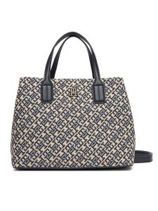 Tommy Hilfiger Torebka Th Jacquard Satchel AW0AW17444 Granatowy. Niebieskie torebki klasyczne TOMMY HILFIGER, bez wzorów, z materiału, bez dodatków. Za 629,99 zł.