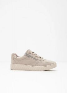 Sneakersy z wyściełaną podeszwą wewnętrzną. Brązowe buty sportowe bonprix, bez wzorów, bez zapięcia. Za 107,99 zł.