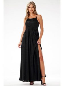 Awama Sukienka w kolorze czarnym rozmiar: XL. Czarne sukienki Awama, na co dzień, xl, bez wzorów, bez kołnierzyka, bez ramiączek, maxi, proste. Za 184,45 zł.