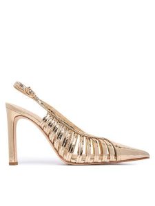 MICHAEL Michael Kors Szpilki Adriana 40T6ADHP1M Złoty. Żółte szpilki MICHAEL Michael Kors, bez wzorów, ze skóry, bez obcasa. Za 674,99 zł.