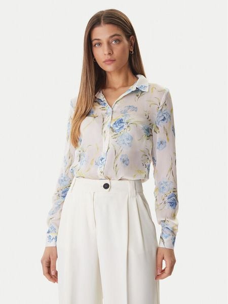 Guess Koszula W6RH73 WDW82 Biały Regular Fit. Białe koszule Guess, l, z aplikacjami, z syntetyku, bez kołnierzyka, bez ramiączek. Za 172,00 zł.