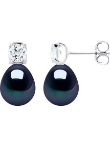Pearline Srebrne kolczyki-wkrętki z perłami rozmiar: onesize. Niebieskie kolczyki Pearline, z cyrkonią, srebrne. Za 206,95 zł.