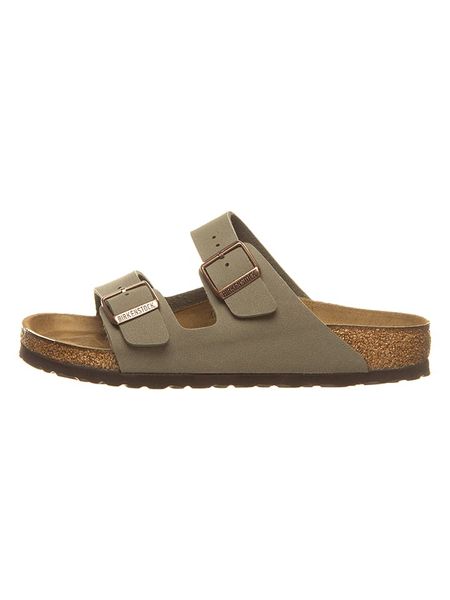 Birkenstock Klapki w kolorze szarym rozmiar: 42. Szare klapki Birkenstock, bez wzorów, z otwartym noskiem, bez obcasa. Za 365,48 zł.