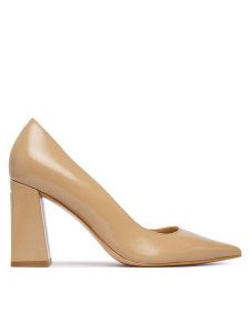Guess Czółenka FLFBAR LEP08 Beżowy. Brązowe czółenka Guess, z aplikacjami, ze skóry, bez obcasa, bez zapięcia. Za 634,99 zł.