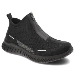 Czarne Półbuty Rieker Sportowe Obuwie Damskie Antistress. Czarne półbuty Rieker, bez wzorów, z materiału, bez obcasa, bez zapięcia. Za 297,99 zł.