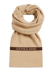 U.S. Polo Assn. Szal w kolorze karmelowym rozmiar: onesize. Brązowe szaliki U.S. Polo Assn., bez wzorów, z kaszmiru. Za 113,45 zł.