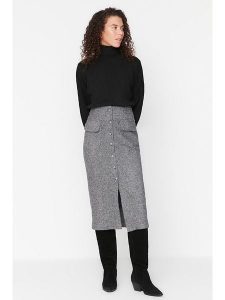 Trendyol Spódnica w kolorze szarym rozmiar: 42. Szare spódnice Trendyol, bez wzorów, midi. Za 74,46 zł.