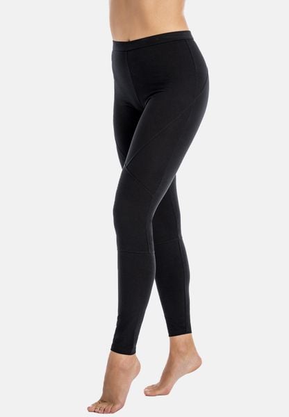 Legginsy do biegania damskie Teyli Konni. Czarne legginsy Teyli, bez wzorów, z bawełny, z obniżonym stanem, długie. Za 149,95 zł.