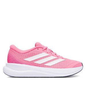 Buty do biegania adidas. Czerwone buty sportowe ADIDAS, bez wzorów, bez zapięcia, do biegania. Za 259,99 zł.