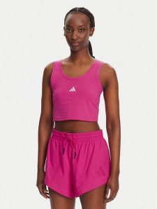 Adidas Top Essentials Small Logo JP4792 Różowy Slim Fit. Czerwone topy ADIDAS, xs, bez wzorów, z bawełny, bez kołnierzyka, bez ramiączek. Za 59,99 zł.