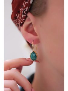 Pierres delicates Pozłacane kolczyki z agatami rozmiar: onesize. Żółte kolczyki Pierres delicates, z agatem, pozłacane. Za 78,47 zł.