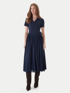 Tommy Hilfiger Sukienka codzienna 1985 WW0WW45733 Granatowy Regular Fit. Niebieskie sukienki TOMMY HILFIGER, na co dzień, xxl, bez wzorów, z syntetyku, bez kołnierzyka, bez ramiączek, proste. Za 509,99 zł.