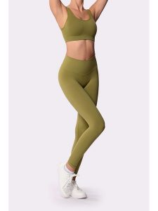 Spaio Legginsy sportowe "Flex Innergy" w kolorze khaki rozmiar: S. Brązowe legginsy Spaio, s, bez wzorów, z materiału, outdoorowe. Za 165,99 zł.