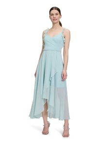 Vera Mont Sukienka w kolorze turkusowym rozmiar: 36. Niebieskie sukienki Vera Mont, bez wzorów, z asymetrycznym kołnierzem, bez ramiączek, maxi, asymetryczne. Za 260,99 zł.