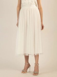 APART Spódnica w kolorze kremowym rozmiar: 46. Brązowe spódnice Apart, na co dzień, bez wzorów, z tiulu, maxi. Za 195,99 zł.