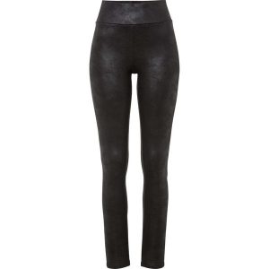 Legginsy ocieplane z połyskującą powłoką. Czarne legginsy bonprix, bez wzorów. Za 99,99 zł.