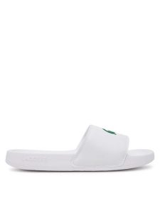 Lacoste Klapki Serve 0.0 7-49CFA0042 Biały. Białe klapki Lacoste, bez wzorów, ze skóry, bez obcasa. Za 129,99 zł.