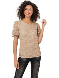 Heine Koszulka w kolorze beżowym rozmiar: 48. Brązowe bluzki Heine, bez wzorów, bez kołnierzyka, bez ramiączek. Za 43,99 zł.