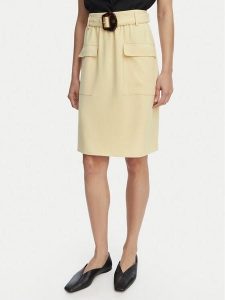 HUGO Spódnica midi Randa 50559313 Beżowy jasny Regular Fit. Brązowe spódnice Hugo, bez wzorów, z syntetyku, midi. Za 471,99 zł.