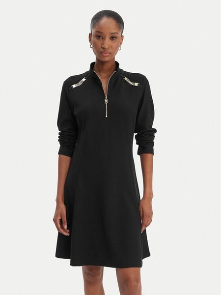 Liu Jo Sport Sukienka codzienna TA6019 JS182 Czarny Regular Fit. Czarne sukienki Liu Jo Sport, na co dzień, xs, bez wzorów, z wiskozy, sportowe, bez kołnierzyka, bez ramiączek, proste. Za 689,99 zł.