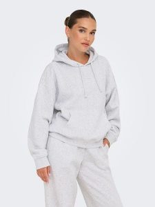 ONLY Bluza w kolorze jasnoszarym rozmiar: XS. Szare bluzy ONLY, xs, bez wzorów, z kapturem. Za 83,42 zł.