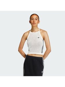 Adidas Top Knitted Crochet KC6485 Biały Slim Fit. Białe topy ADIDAS, m, bez wzorów, z syntetyku, bez kołnierzyka, bez ramiączek. Za 178,99 zł.