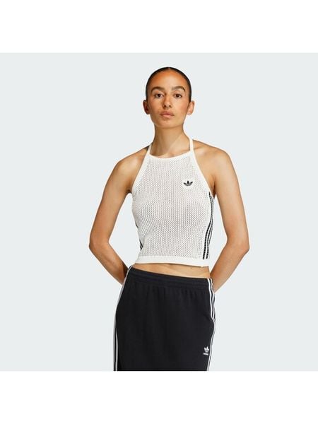 Adidas Top Knitted Crochet KC6485 Biały Slim Fit. Białe topy ADIDAS, m, bez wzorów, z syntetyku, bez kołnierzyka, bez ramiączek. Za 137,99 zł.