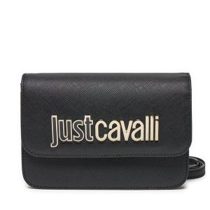 Torebka Just Cavalli. Czarne listonoszki Just Cavalli, bez wzorów, bez dodatków. Za 379,99 zł.