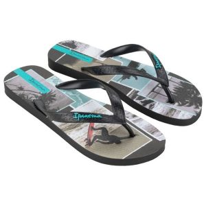 Japonki Ipanema Summer V W 83623AY920 czarne. Czarne klapki bez wzorów, z materiału, bez obcasa. Za 171,67 zł.