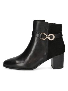 Caprice Skórzane botki w kolorze czarnym rozmiar: 41. Czarne botki Caprice, bez wzorów, bez obcasa, bez zapięcia. Za 308,91 zł.