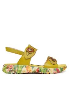 Laura Vita Sandały Sanao 53 Zielony. Zielone sandały LAURA VITA, bez wzorów, ze skóry, bez obcasa, na płaskiej podeszwie, bez zapięcia. Za 389,99 zł.