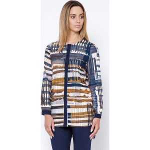 Tunika w kolorze ciemnoniebieskim ze wzorem. Tuniki marki Far Far Fashion. W wyprzedaży za 79,95 zł.