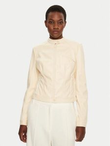 Guess Kurtka skórzana W4YL04 WE480 Écru Regular Fit. Kurtki Guess, xl, z aplikacjami, ze skóry, bez kaptura. Za 419,99 zł.