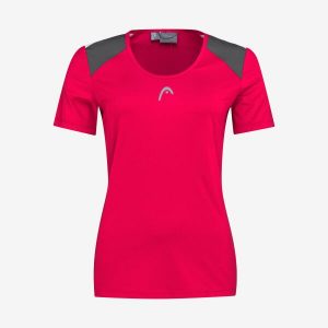 T-Shirt damski CLUB 22 Tech. Czerwone t-shirty Head, m, bez wzorów, z dżerseju, bez kołnierzyka, bez ramiączek. W wyprzedaży za 115,50 zł.