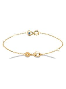 L'Atélier Précieux Pozłacana bransoletka z elementami ozdobnymi rozmiar: onesize. Niebieskie bransoletki l'Atelier precieux, z cyrkonią, pozłacane. Za 165,99 zł.