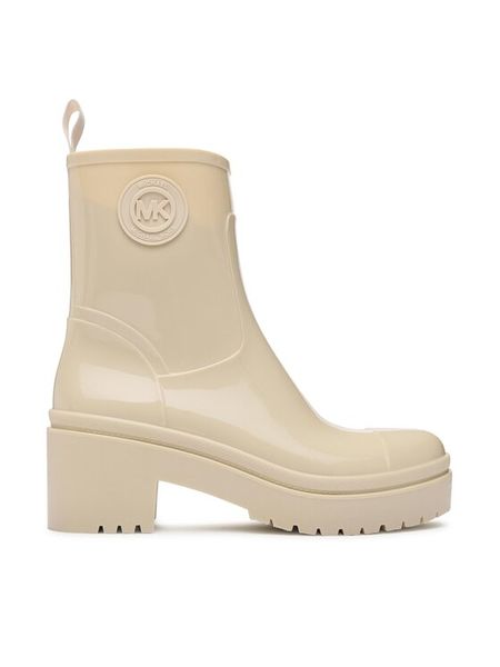 MICHAEL Michael Kors Botki Karis Rainboot 40F3KSMB5Q Écru. Botki MICHAEL Michael Kors, bez wzorów, z syntetyku, bez obcasa, na słupku, bez zapięcia. Za 599,99 zł.