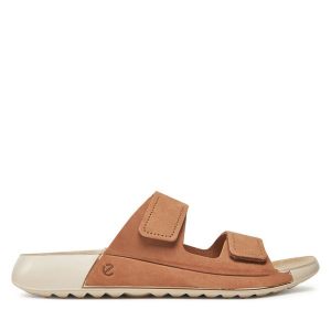 Klapki ECCO. Brązowe klapki ecco, bez wzorów, bez obcasa. Za 369,99 zł.