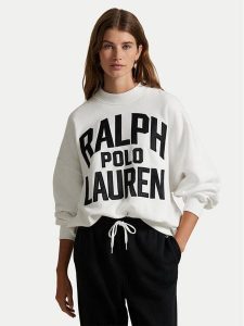 Polo Ralph Lauren Bluza 211978147001 Biały Relaxed Fit. Białe bluzy Polo Ralph Lauren, s, bez wzorów, z bawełny, bez kaptura. Za 335,99 zł.