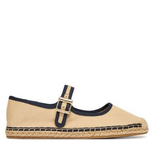 Espadryle Tommy Hilfiger. Brązowe espadryle TOMMY HILFIGER, bez wzorów, bez obcasa. Za 329,99 zł.