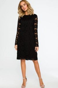 Sukienka koronkowa czarna wieczorowa trapezowa midi. Czarne sukienki MOE, na randkę, xxl, bez wzorów, z koronki, wizytowe, bez kołnierzyka, bez ramiączek, midi, trapezowe. Za 379,00 zł.