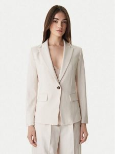 Marella Marynarka Slogan1 2615041211 Écru Slim Fit. Białe marynarki i żakiety Marella, bez wzorów, z syntetyku. Za 556,99 zł.