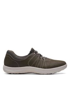 Clarks Sneakersy "Adella Stroll" w kolorze khaki rozmiar: 42. Brązowe trampki Clarks, bez wzorów, bez zapięcia. Za 188,40 zł.