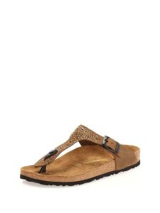 Comfortfusse Skórzane japonki w kolorze jasnobrązowym rozmiar: 35. Brązowe klapki Comfortfüße, bez wzorów, z otwartym noskiem, bez obcasa. Za 173,99 zł.