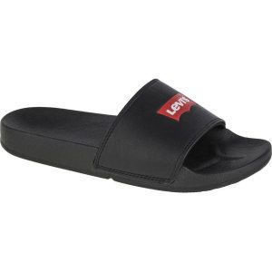 Levis Klapki Levi's June Batwing S 229170-740-159 czarne. Czarne klapki bez wzorów, z gumy, bez obcasa. Za 191,39 zł.