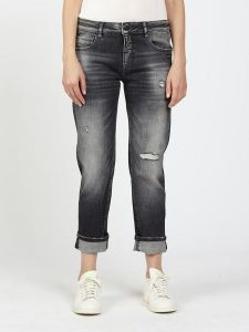 GANG JEANS Dżinsy - Boyfriend fit - w kolorze antracytowym rozmiar: W30. Czarne jeansy GANG JEANS, z aplikacjami, z jeansu. Za 339,95 zł.